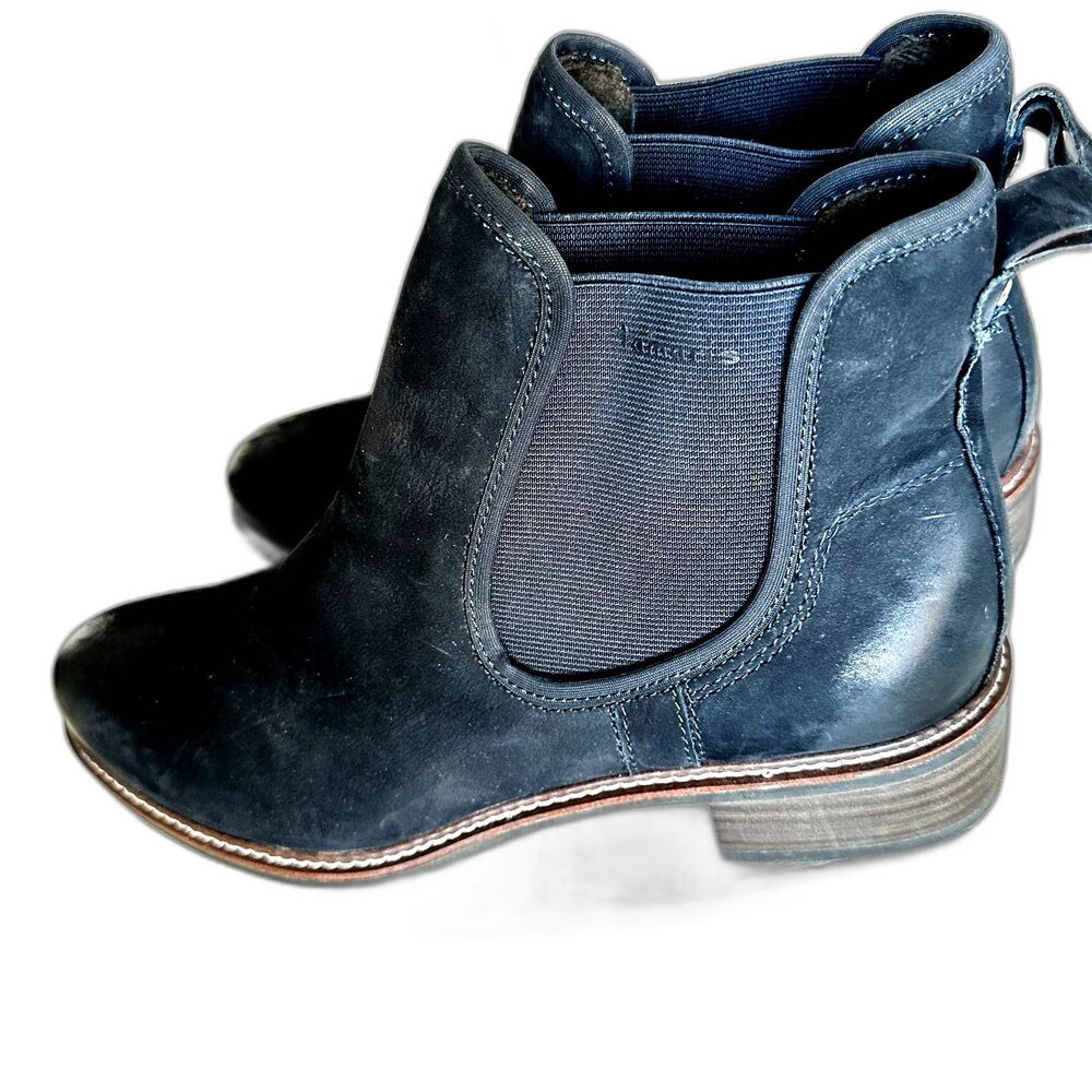 Tamaris Black Suede Chelsea Boots – Size 42 / US 10